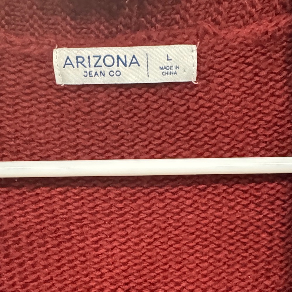 Arizona Love Deep Red Open-Front Cardigan - Picture 2 of 6